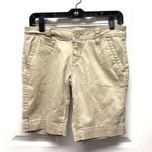 Aeropostal Shorts, Tan Chino Bermuda Length, Junior's Size 5/6